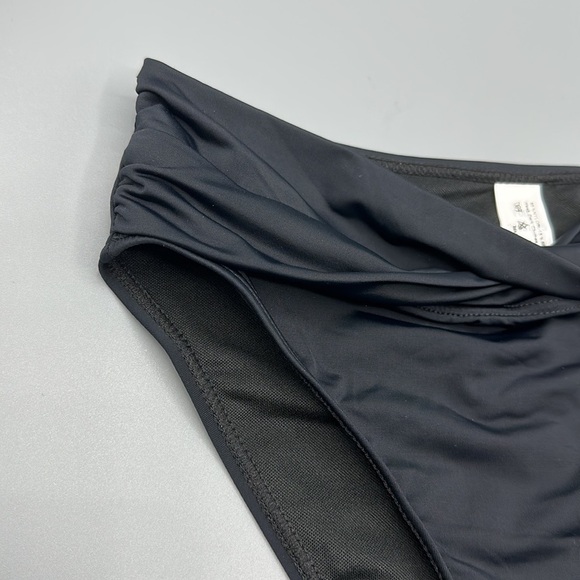 Tempt Me Solid Black Twist High Waist Women's Bikini Bottoms Size Small - Picture 3 of 5